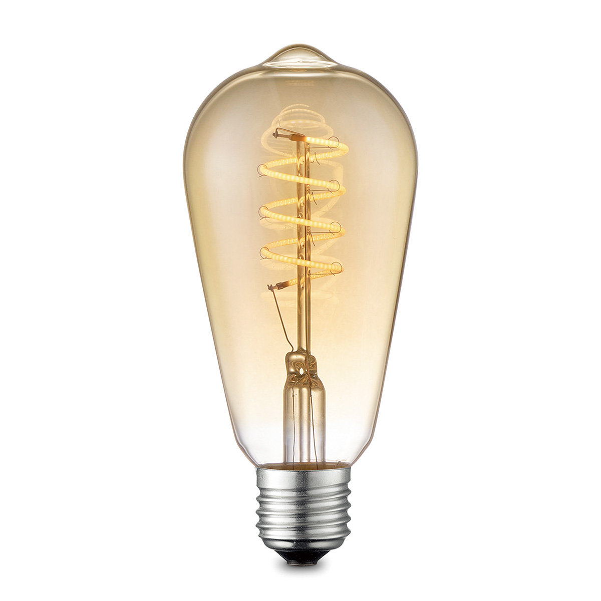 Tangla lighting - TLB-8002-04AM - LED Light Bulb Single Spiral filament - ST64 4W amber - dimmable - E27