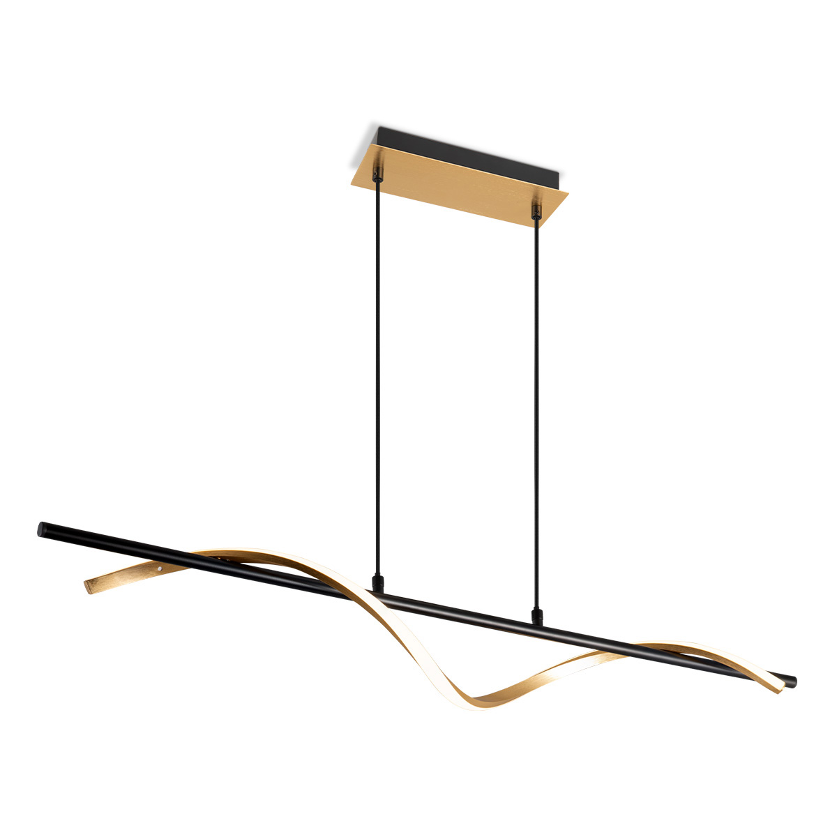 Tangla lighting - TLP7611-01AGB - LED Pendant lamp 1 Light - metal - sand black + brass -spiral