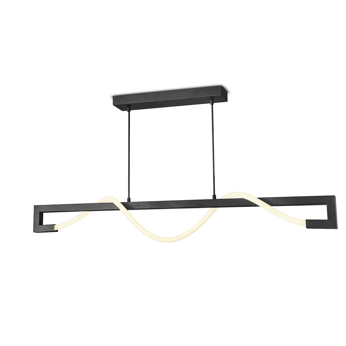 Tangla lighting - TLP7066-12SB - LED Pendant lamp - metal + LED silicon tube - sand black - flex - twist square large