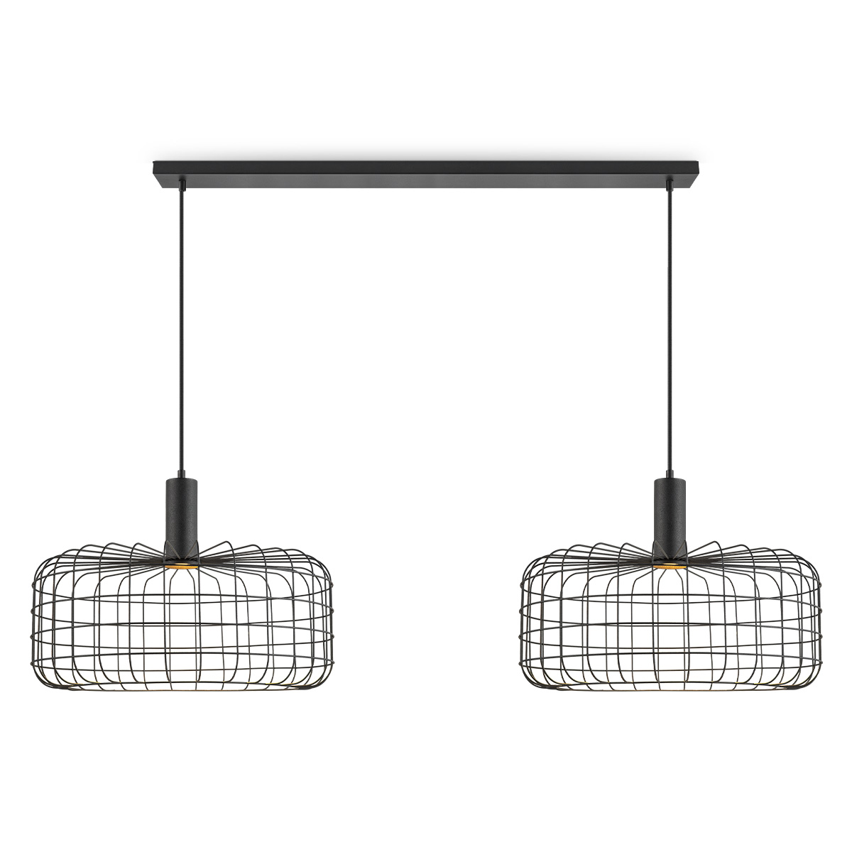 Tangla lighting - TLP7651-02BK - LED pendant lamp 2 lights - metal decorative lighting - industrial netting series - large