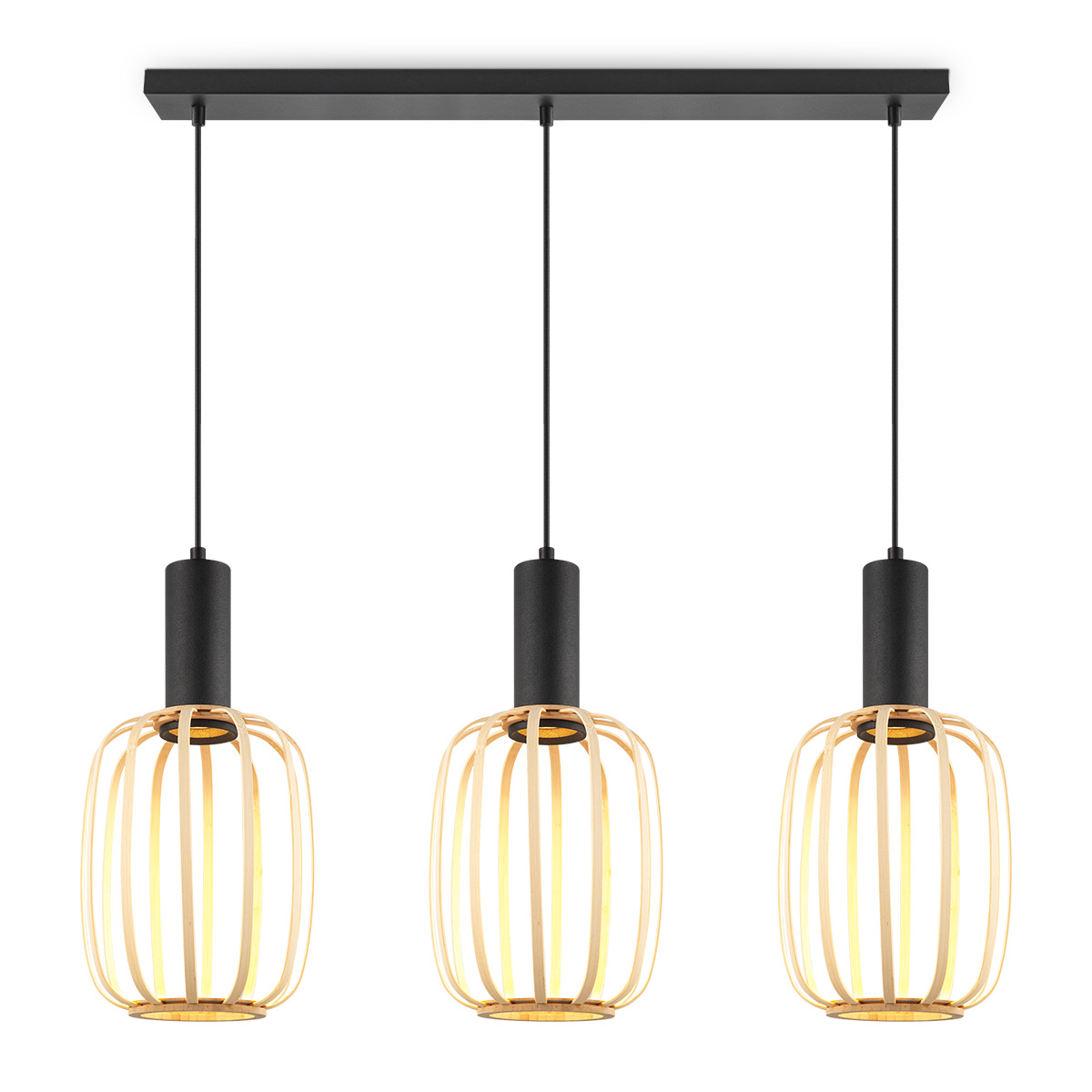Tangla lighting - TLP7648-03NT - LED pendant lamp 3 lights - FSC wooden lamp - natural - natural netting series