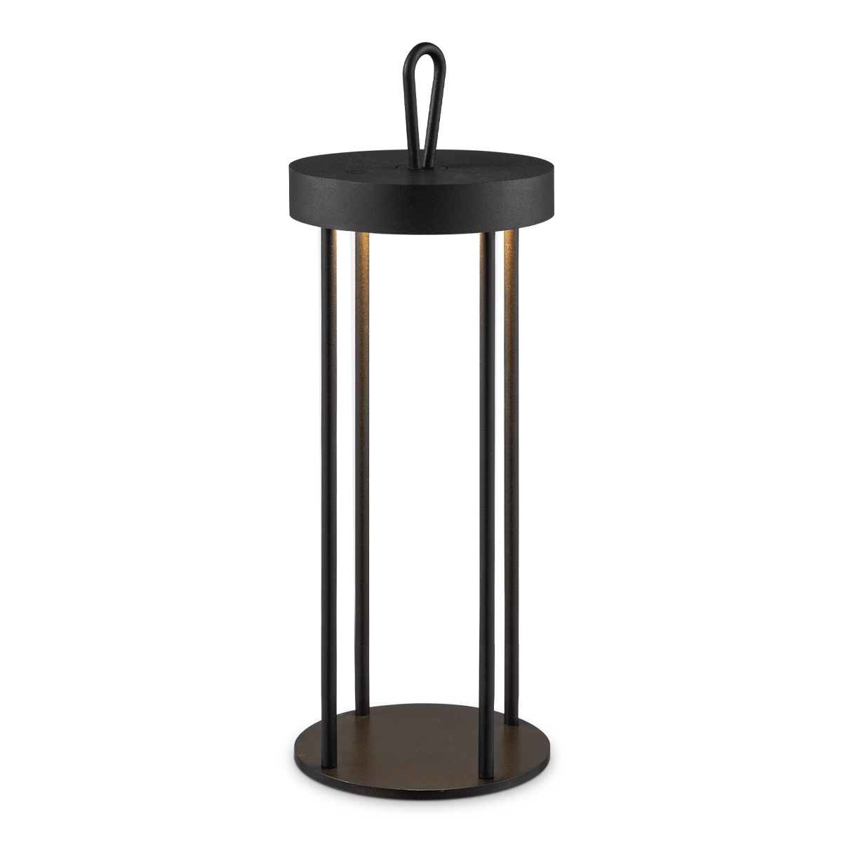 Tangla lighting - TLT7654-01BK - LED table lamp - outdoor lighting - rechargeable plastic and metal - touch dimmer - black - pavilion