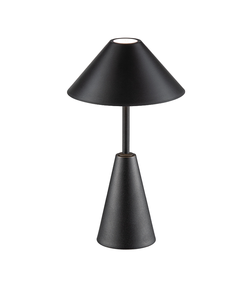 Tangla lighting - TLT7653-01BK - LED table lamp - outdoor lighting - rechargeable plastic and metal - touch dimmer - black - taper - umbrella