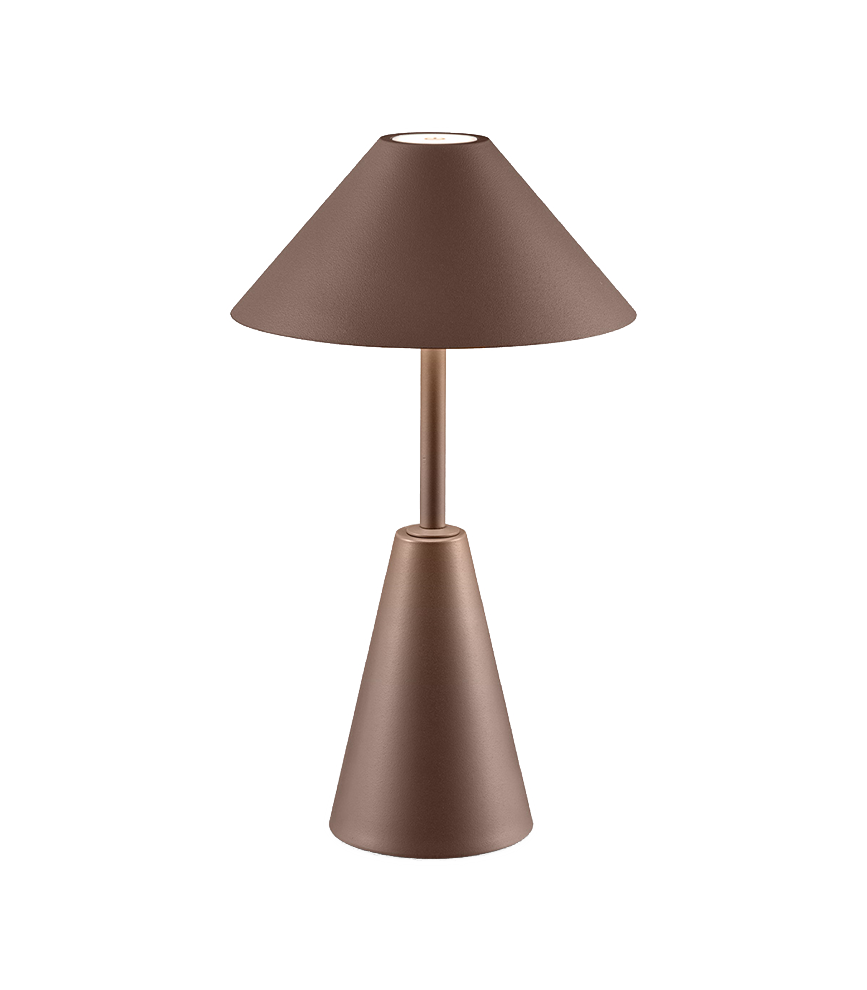 Tangla lighting - TLT7653-01BW - LED table lamp - outdoor lighting - rechargeable plastic and metal - touch dimmer - brown - taper - umbrella