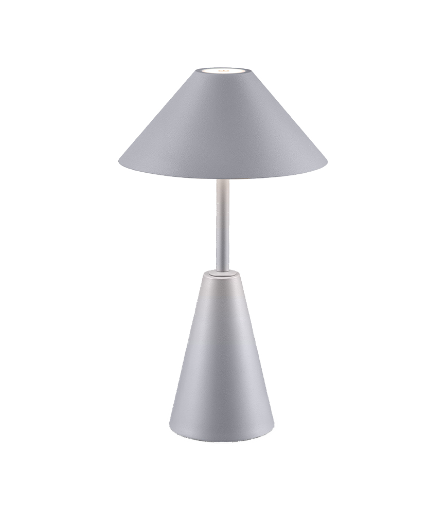 Tangla lighting - TLT7653-01GY - LED table lamp - outdoor lighting - rechargeable plastic and metal - touch dimmer - grey - taper - umbrella