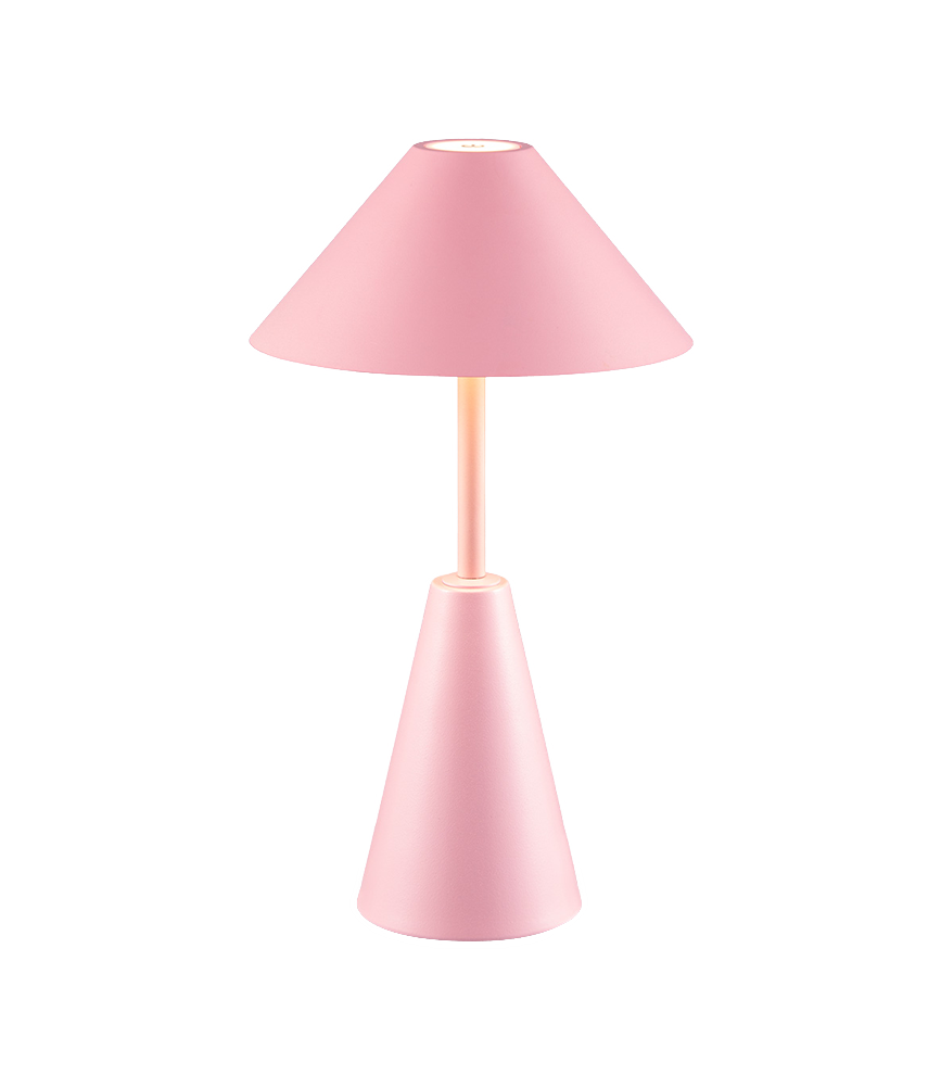 Tangla lighting - TLT7653-01PK - LED table lamp - outdoor lighting - rechargeable plastic and metal - touch dimmer - pink - taper - umbrella