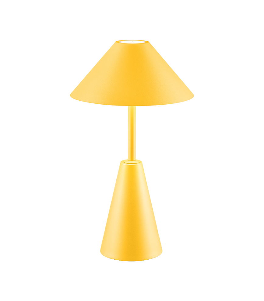 Tangla lighting - TLT7653-01YW - LED table lamp - outdoor lighting - rechargeable plastic and metal - touch dimmer - yellow - taper - umbrella