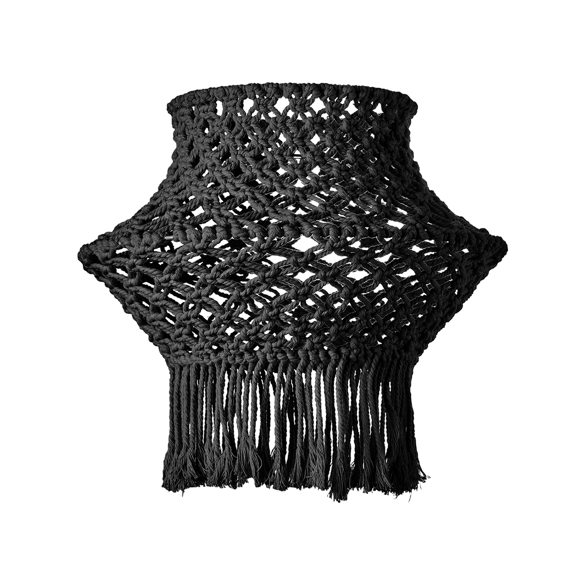 Tangla lighting - TLS7404-01BBK - Lampshade - metal and cotton - black - large - E27