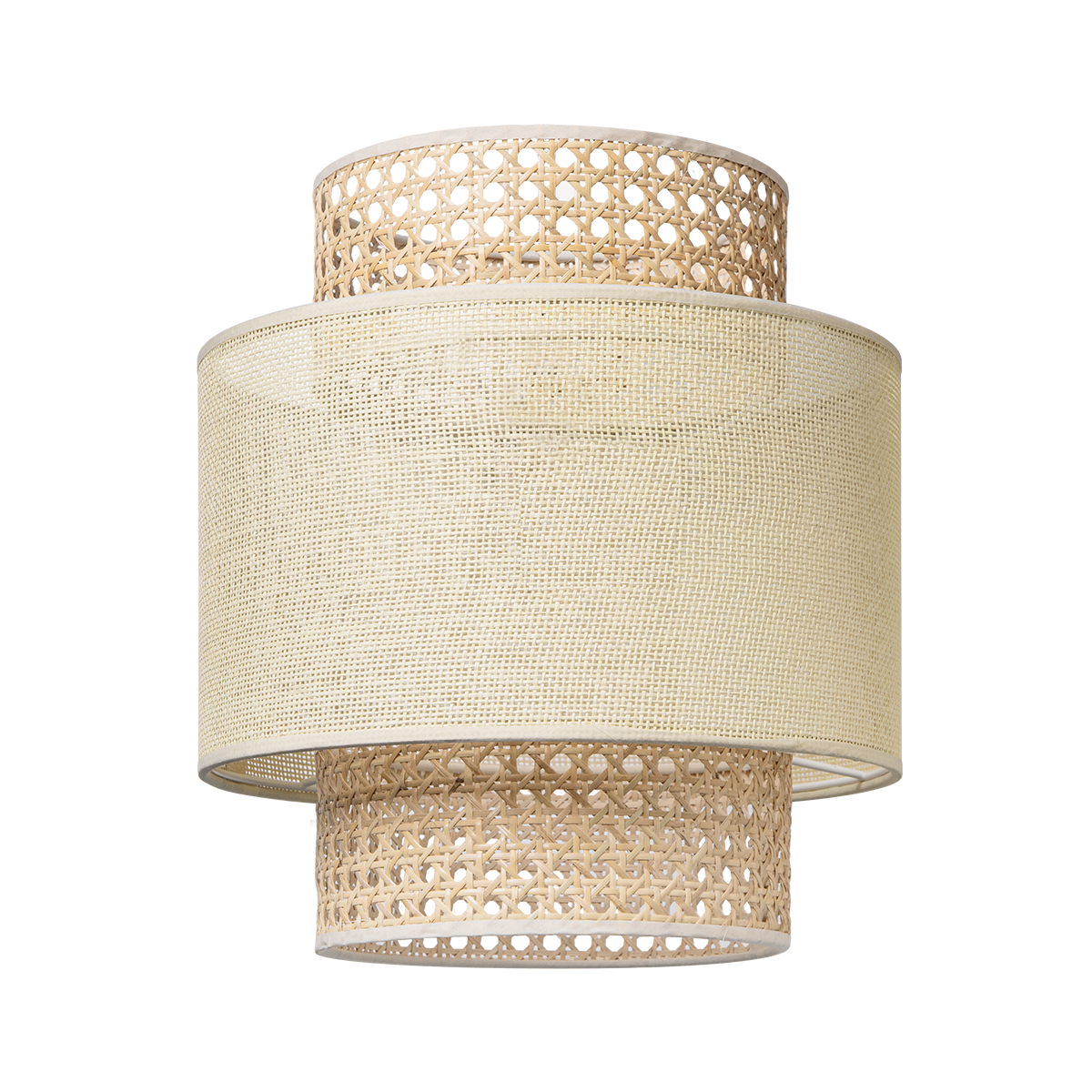 Tangla lighting - TLS7085-01M - Lampshade - paper rattan and linen - natural - chimney - medium - diameter 30cm - E27