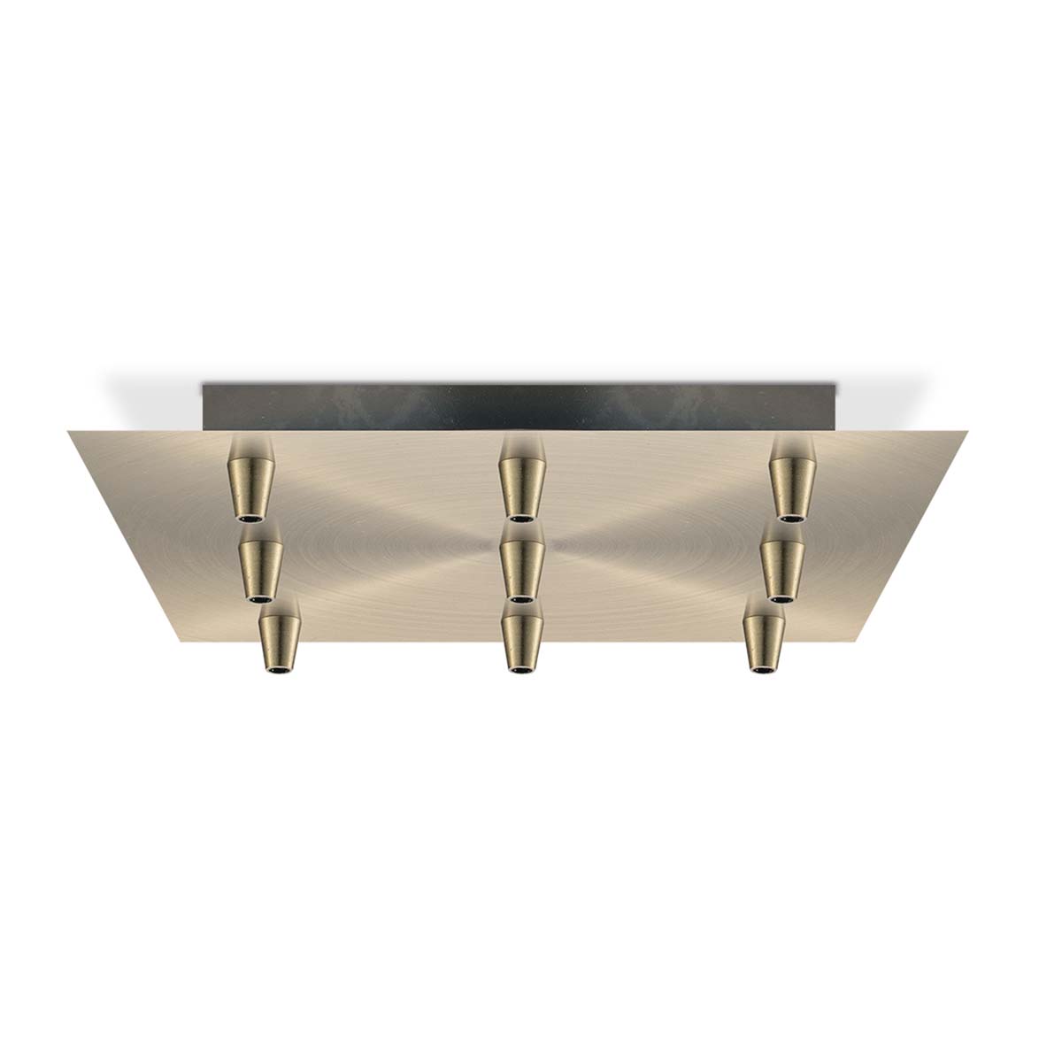 Tangla lighting - TLCP017-09BS - Metal 9 Lights square canopy large - adjustable brass