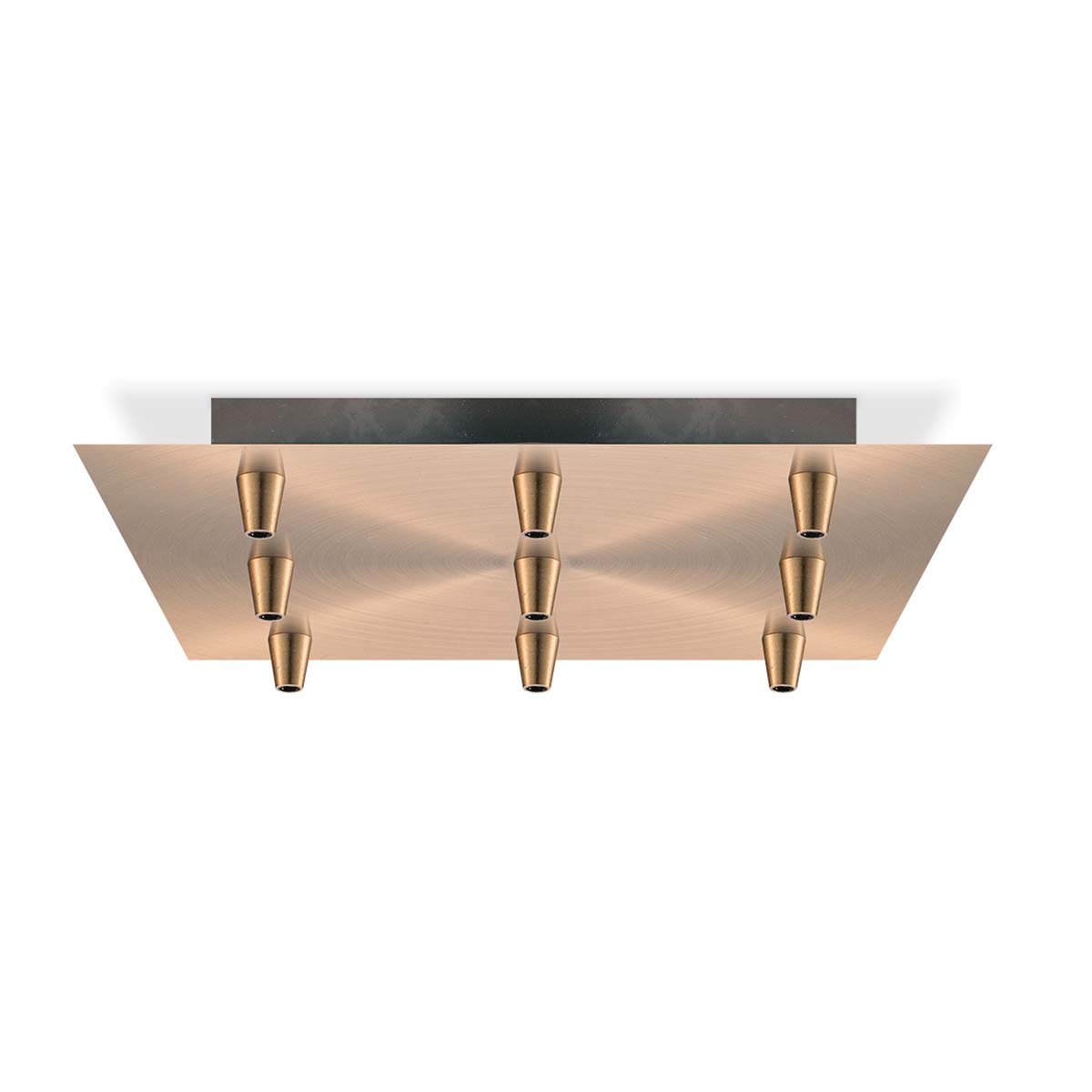 Tangla lighting - TLCP017-09CP - Metal 9 Lights square canopy large - adjustable copper