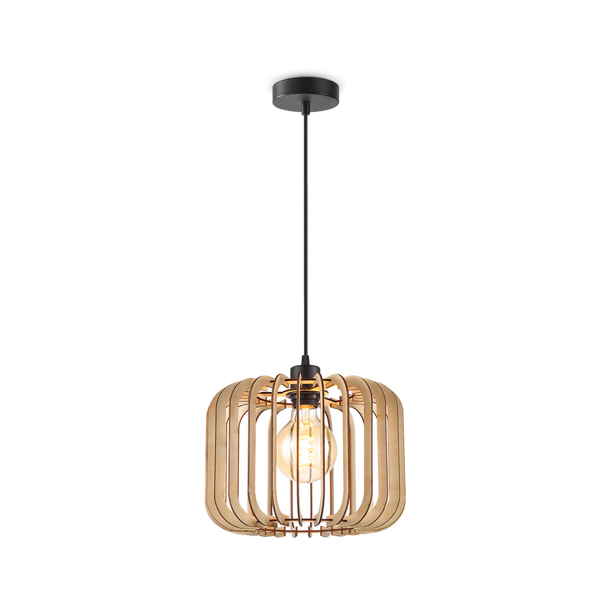 Tangla lighting - TLP7641-01NT - LED Pendant lamp 1 Light - FSC wood - natural - round - E27