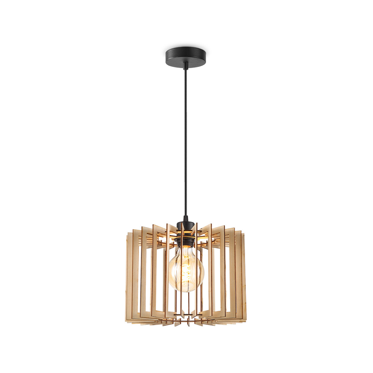 Tangla lighting - TLP7642-01NT - LED Pendant lamp 1 Light - FSC wood - natural - sharp - E27