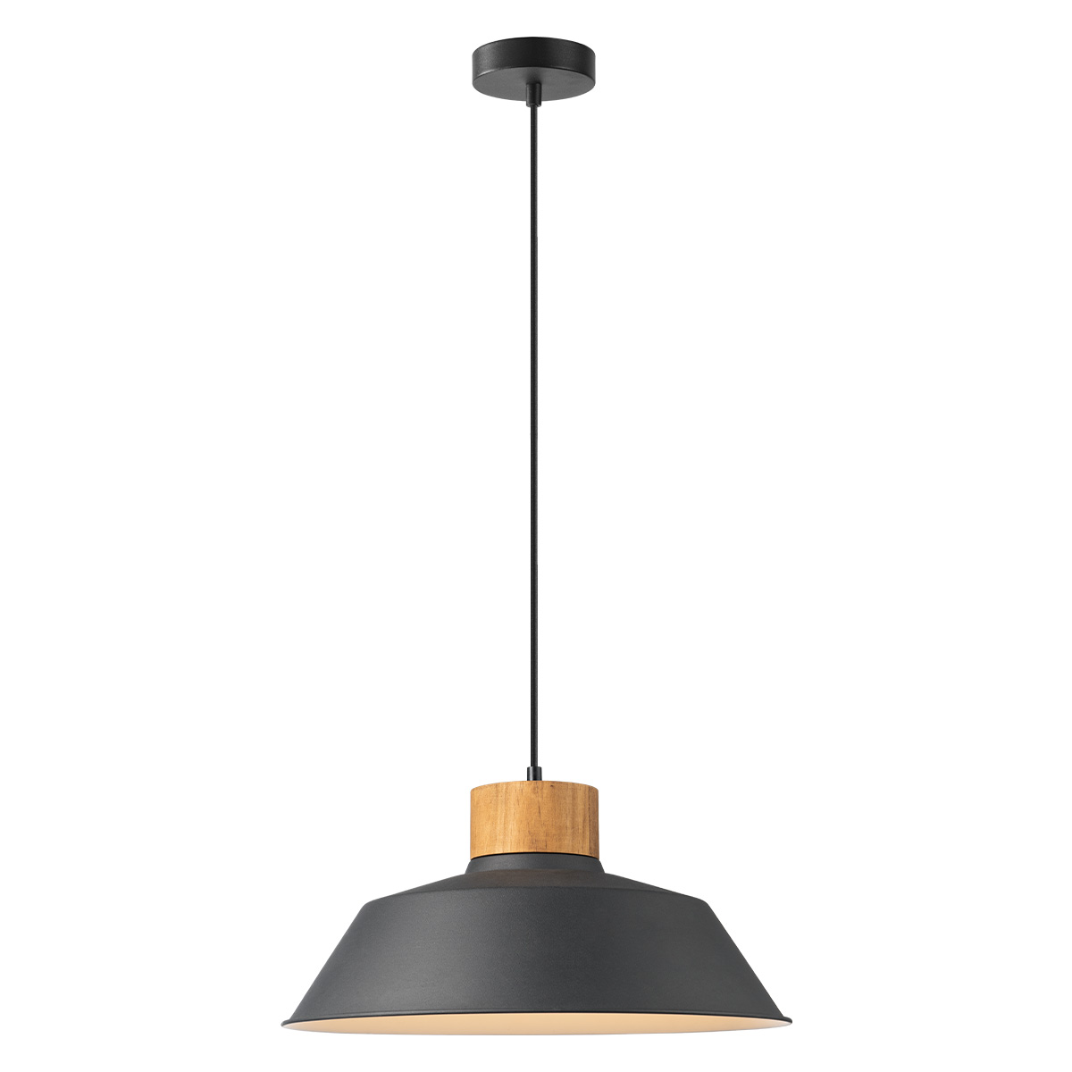 Tangla lighting - TLP7413-01BN - LED Pendant lamp 1 Light - FSC wood- sand black + natural - unie - E27