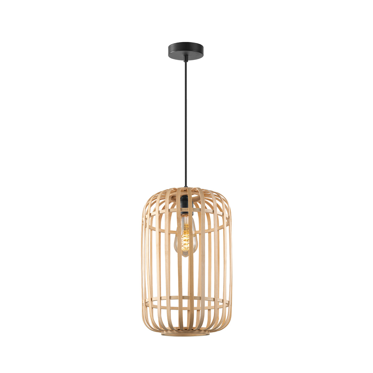 Tangla lighting - TLP7614-01NT - LED Pendant lamp 1 Light - flat bamboo - natural - medium - E27