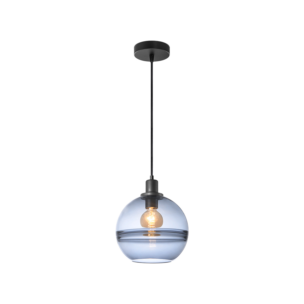 Tangla lighting - TLP7383-01SB - LED Pendant lamp 1 Light - glass - sand black + smoke - sky - E27