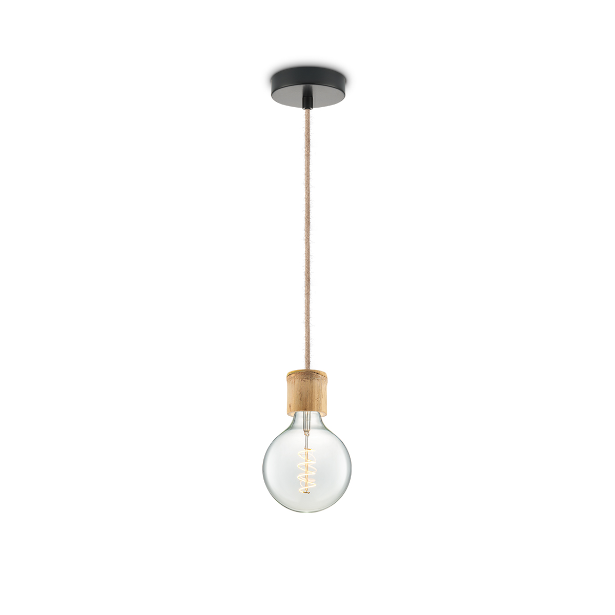 Tangla lighting - TLP7062-08NT - LED Pendant lamp 1 Light - metal + bamboo - natural - small bamboo - E27