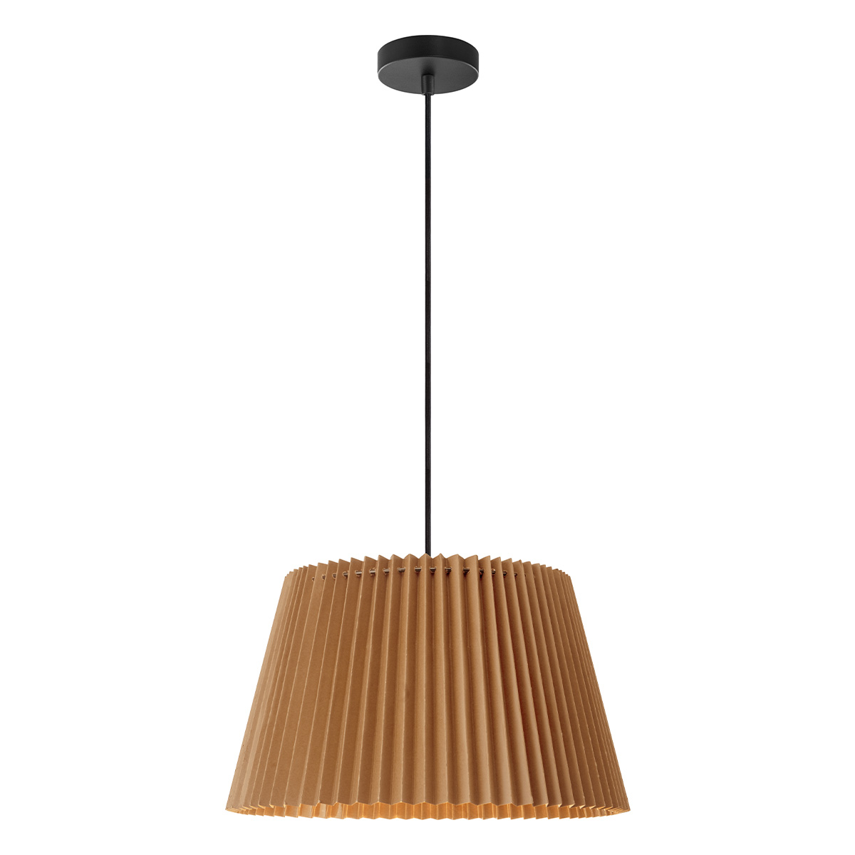 Tangla lighting - TLP7457-01KA - LED Pendant lamp 1 Light - metal + paper - khaki - pleat - E27