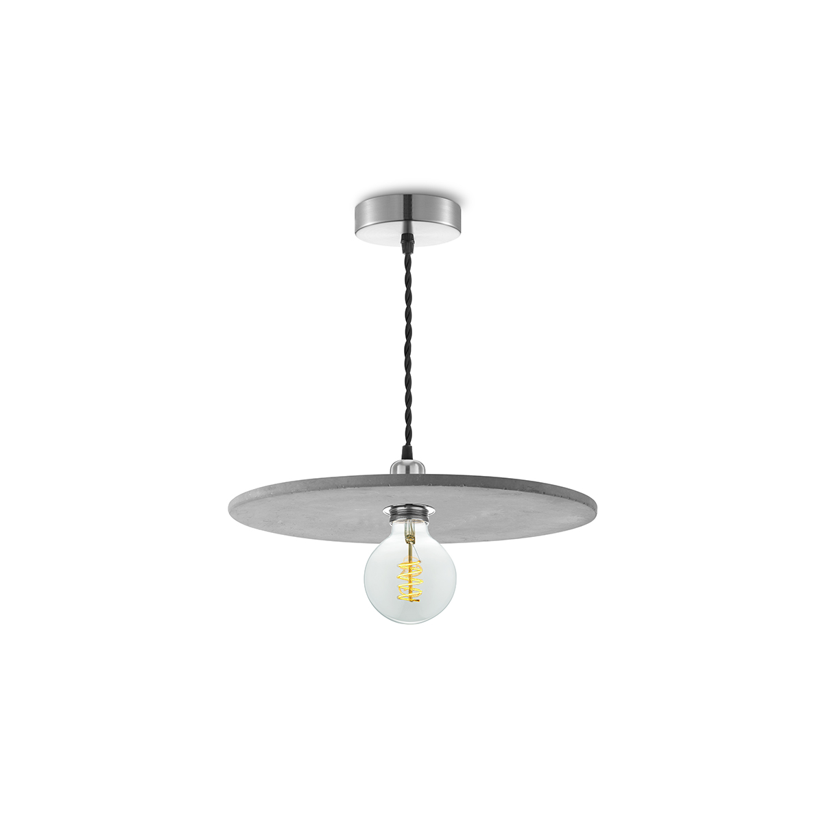 Tangla lighting - TLP7005-30AR - LED Pendant lamp 1 Light - metal + water stone - anthracite - disk - large - E27