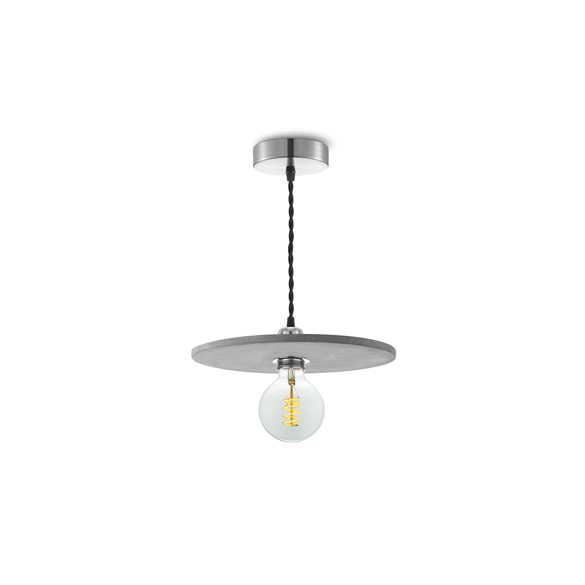 Tangla lighting - TLP7005-24AR - LED Pendant lamp 1 Light - metal + water stone - anthracite - disk - medium - E27