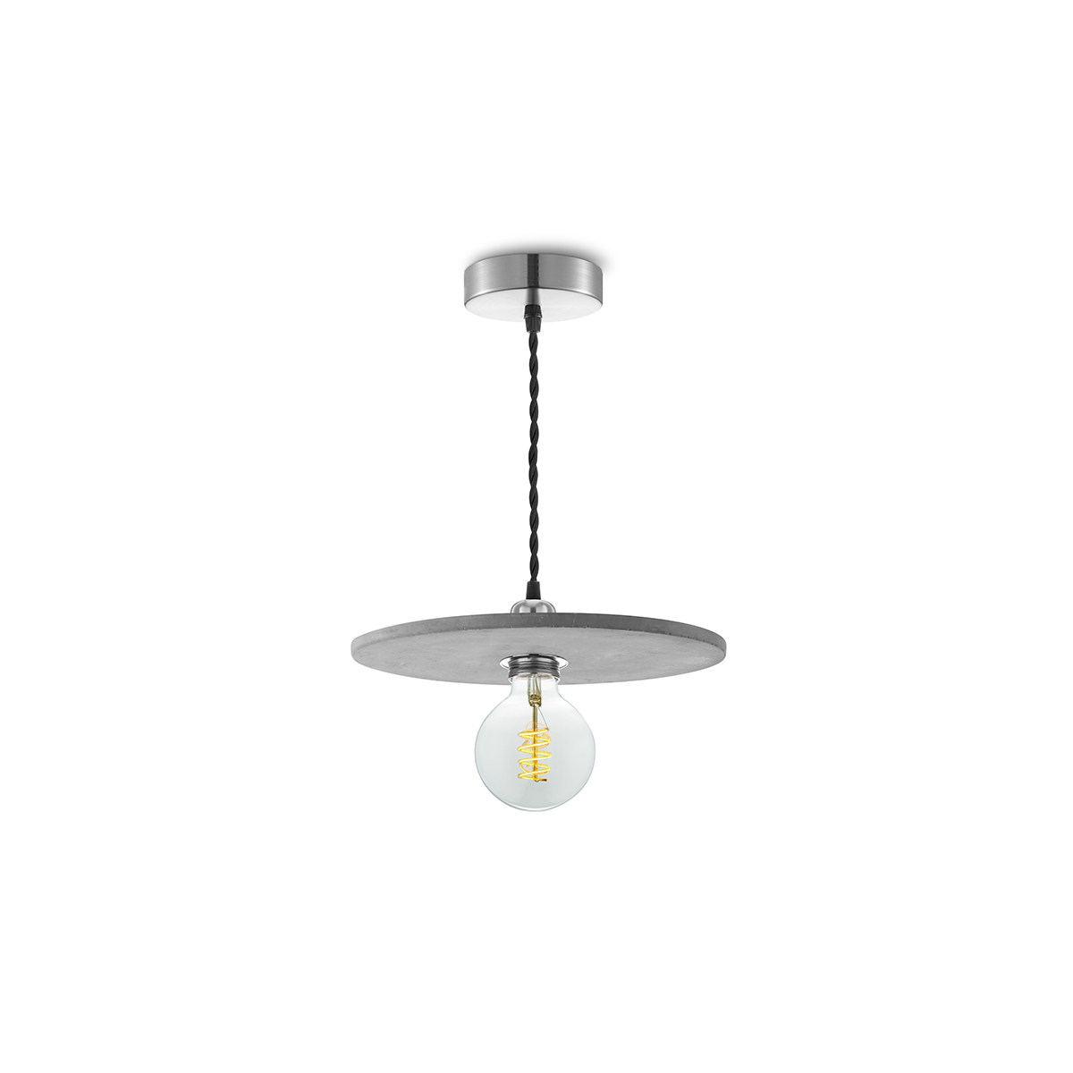 Tangla lighting - TLP7005-24AR - LED Pendant lamp 1 Light - metal + water stone - anthracite - disk - medium - E27