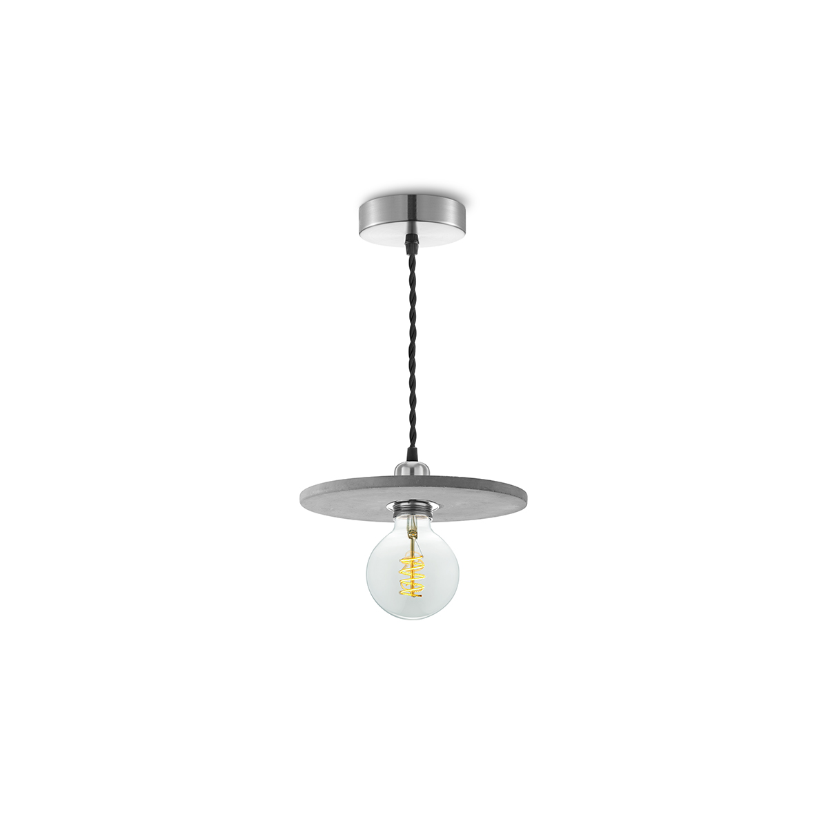 Tangla lighting - TLP7005-18AR - LED Pendant lamp 1 Light - metal + water stone - anthracite - disk - standard - E27