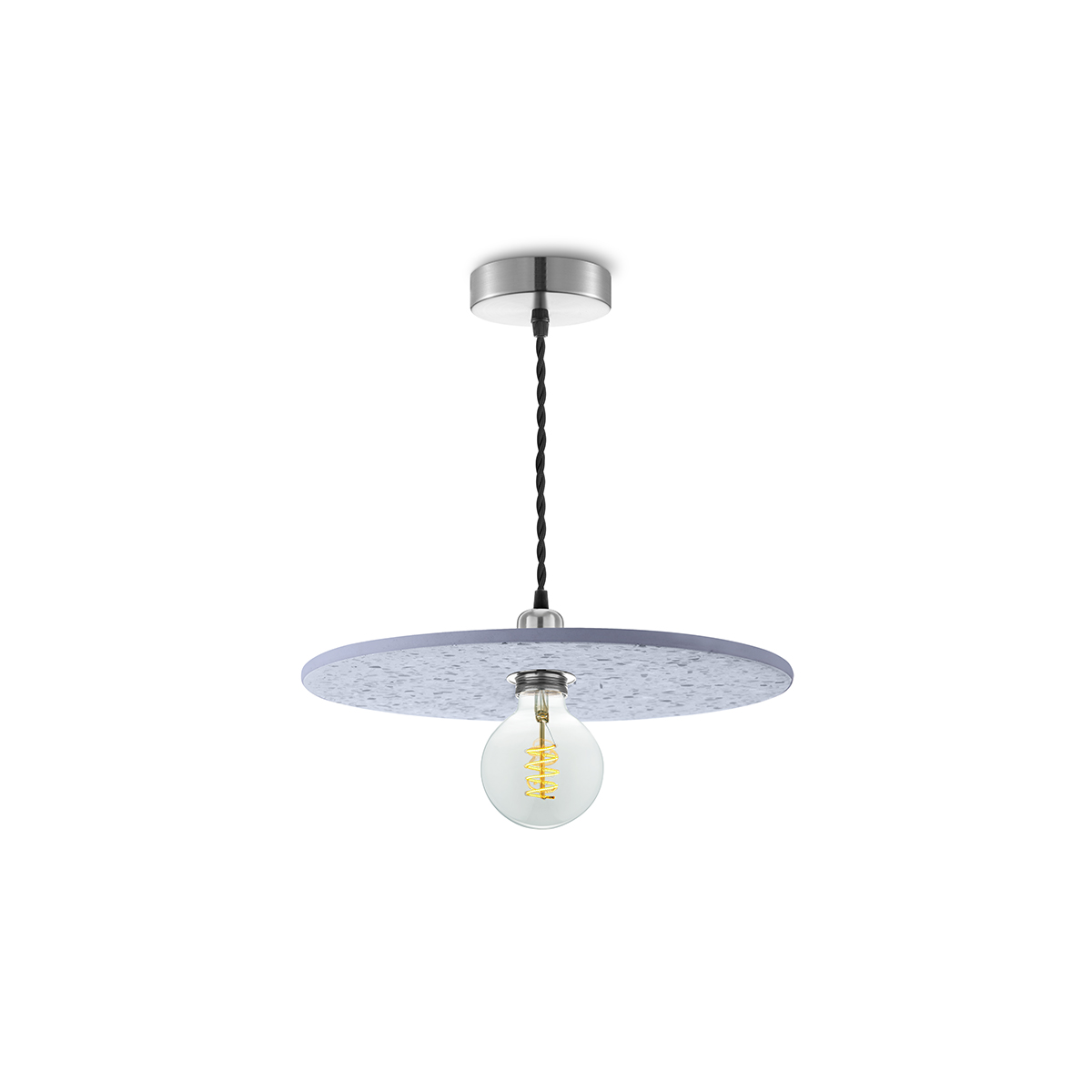 Tangla lighting - TLP7005-30BL - LED Pendant lamp 1 Light - metal + water stone - blue - disk - large - E27