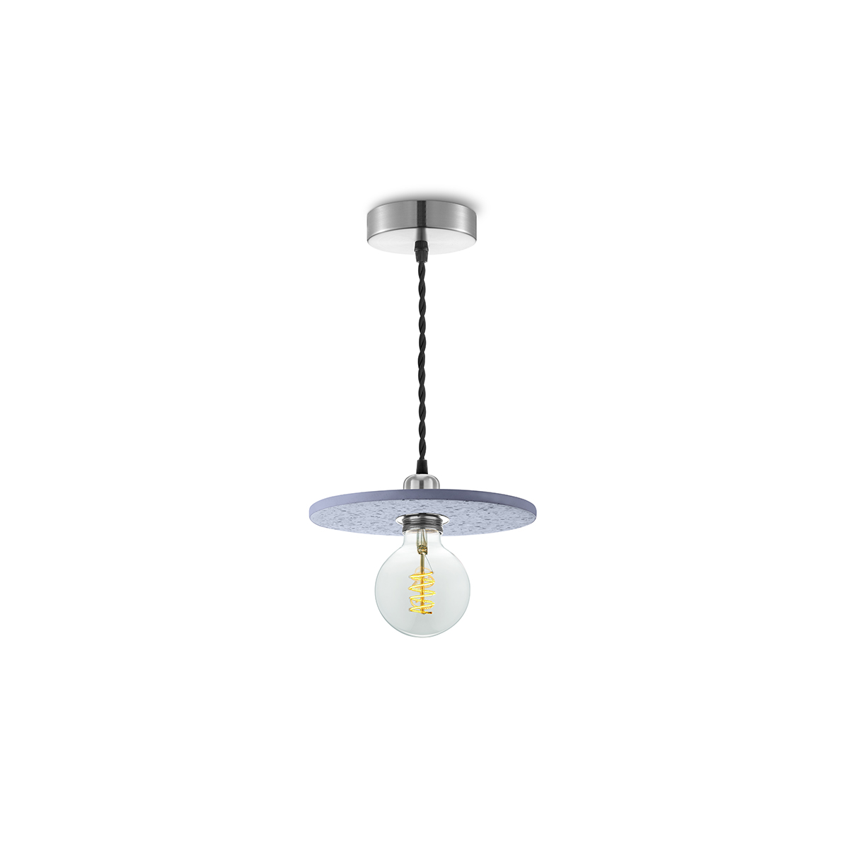 Tangla lighting - TLP7005-18BL - LED Pendant lamp 1 Light - metal + water stone - blue - disk - standard - E27