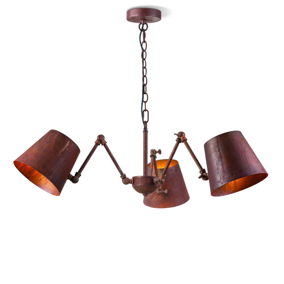 Tangla lighting - TLP4041-03RS - LED Pendant lamp 1 Light - metal - rusty + industrial - bucket - E27