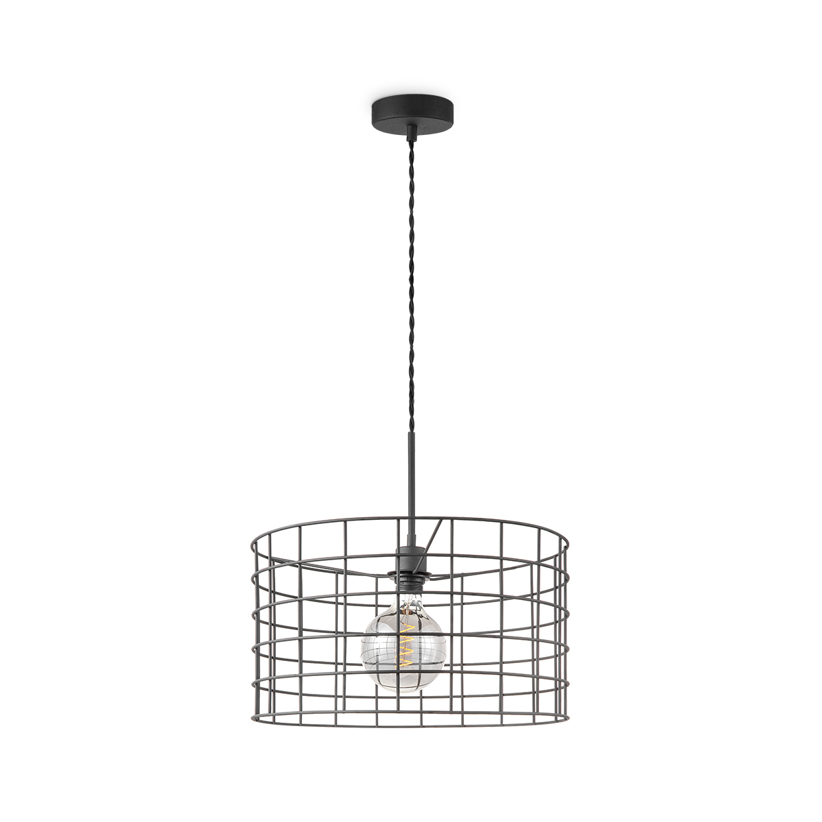 Tangla lighting - TLP4108-01SB - LED Pendant lamp 1 Light - metal - sand black - wire frame - E27