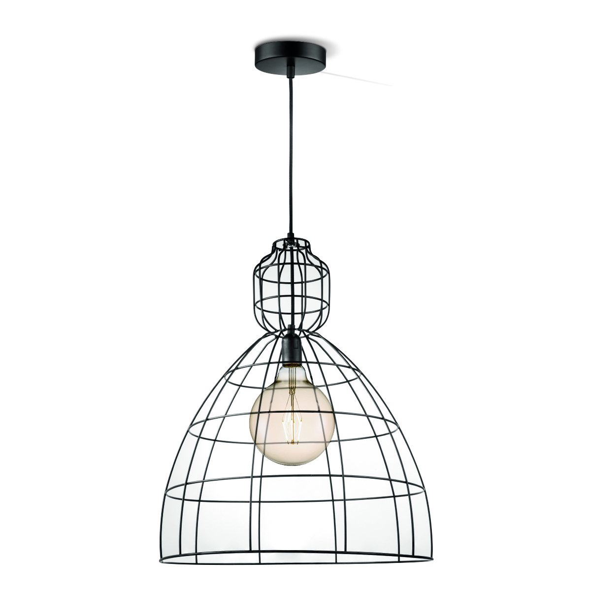 Tangla lighting - TLP4089-01SB - LED Pendant lamp 1 Light - metal - sand black - wire frame large - E27
