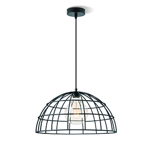 Tangla lighting - TLP4028-01SB - LED Pendant lamp 1 Light - metal - sand black - wire metal frame medium - E27