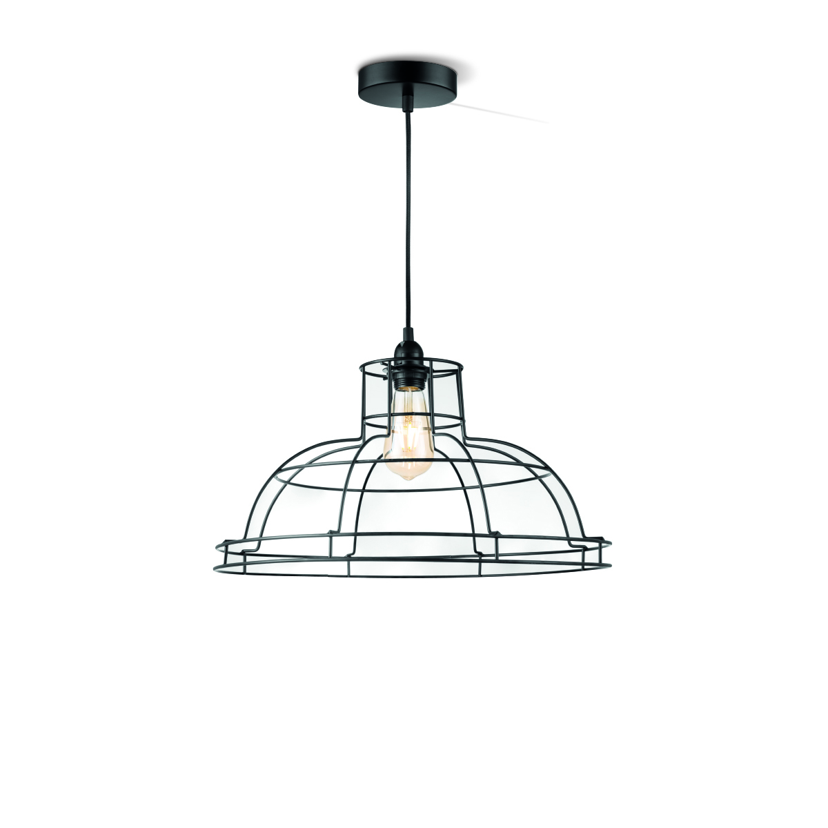 Tangla lighting - TLP4015-01SB - LED Pendant lamp 1 Light - metal - sand black - wire frame standard - E27