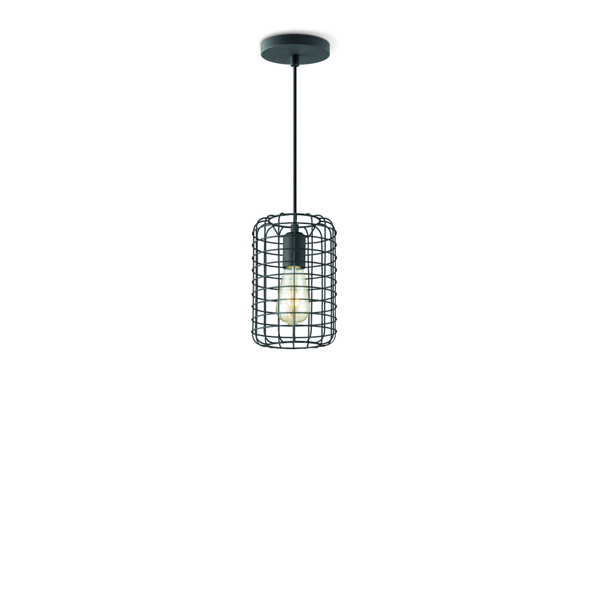 Tangla lighting - TLP4006-01SB - LED Pendant lamp 1 Light - metal - sand black - melon short - E27