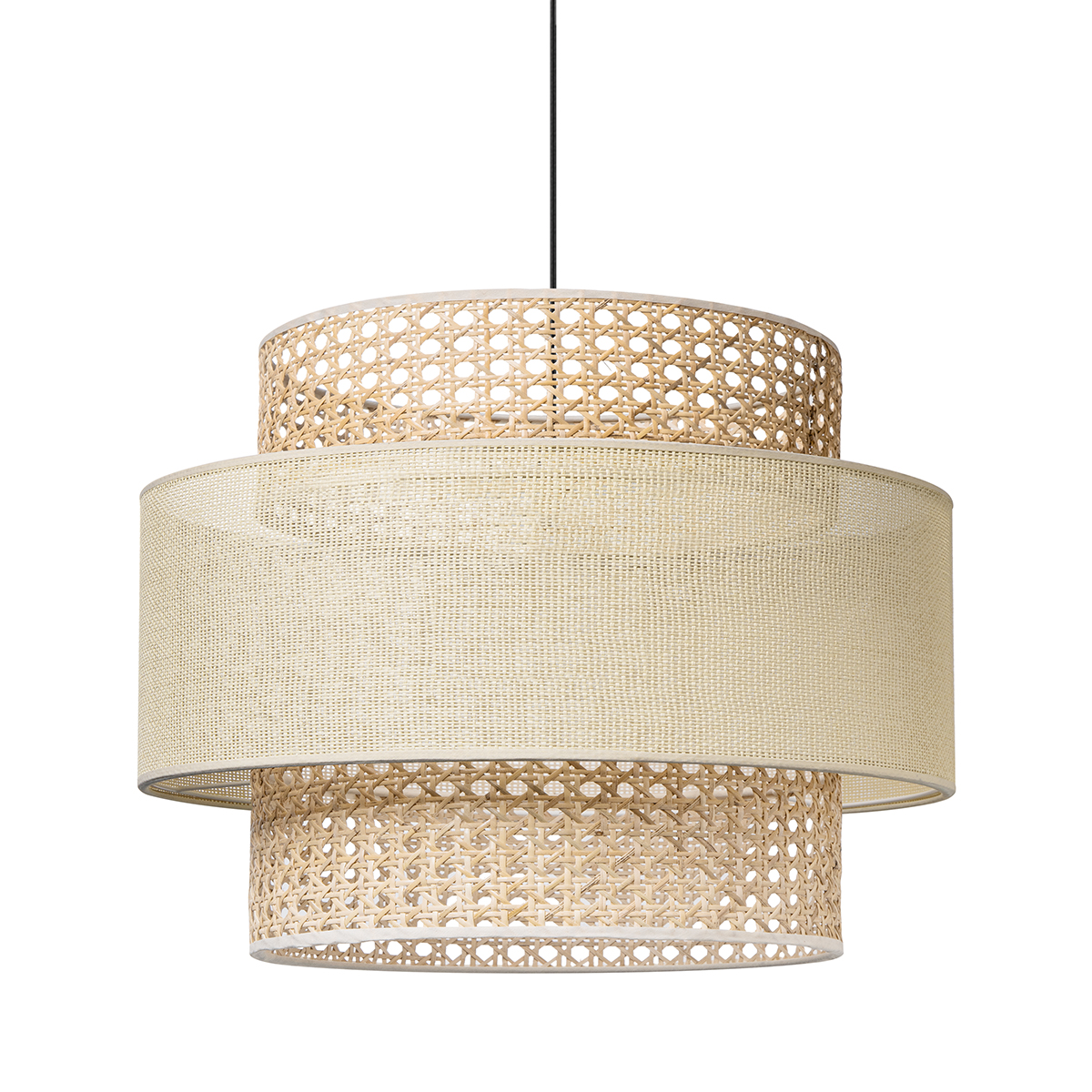 Tangla lighting - TLP7085-01L - LED Pendant lamp 1 Light - paper rattan + linen - natural - yarn - large - E27