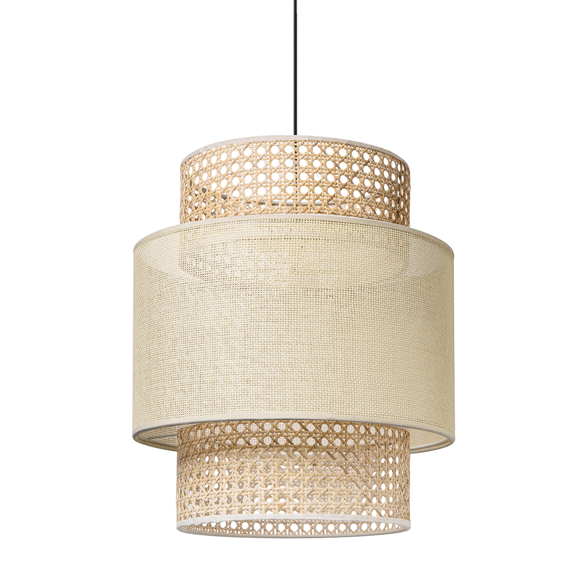 Tangla lighting - TLP7085-01S - LED Pendant lamp 1 Light - paper rattan + linen - natural - yarn - small - E27