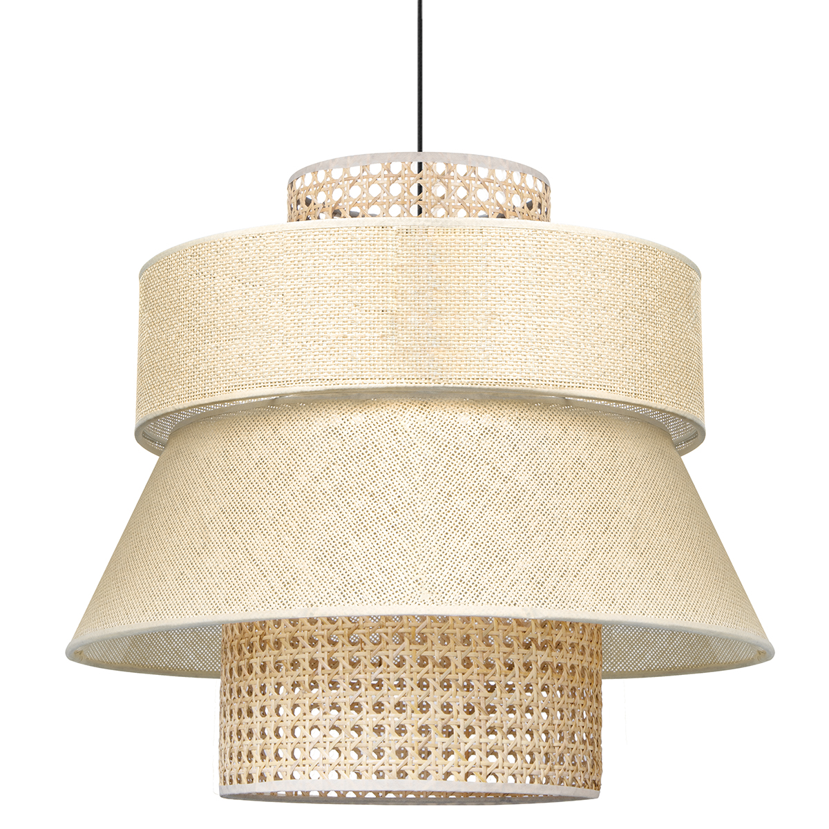 Tangla lighting - TLP7017-01NT - LED Pendant lamp 1 Light - paper rattan + linen - natural - yarn - taper - E27