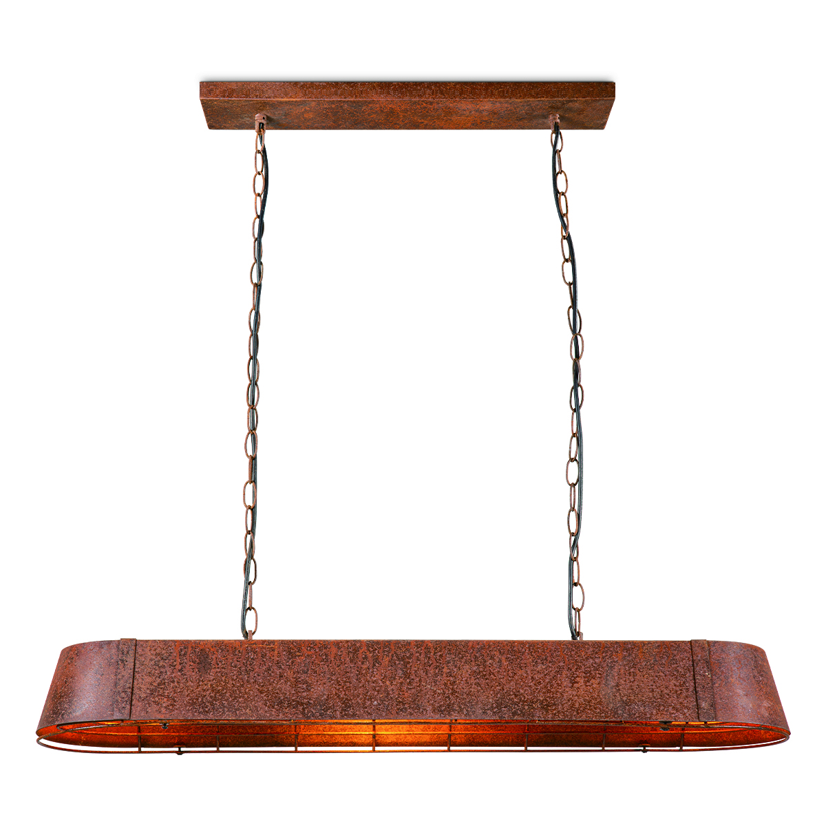 Tangla lighting - TLP7545-02RS - LED Pendant lamp 2 Lights - metal - rusty + industrial - oval - E27