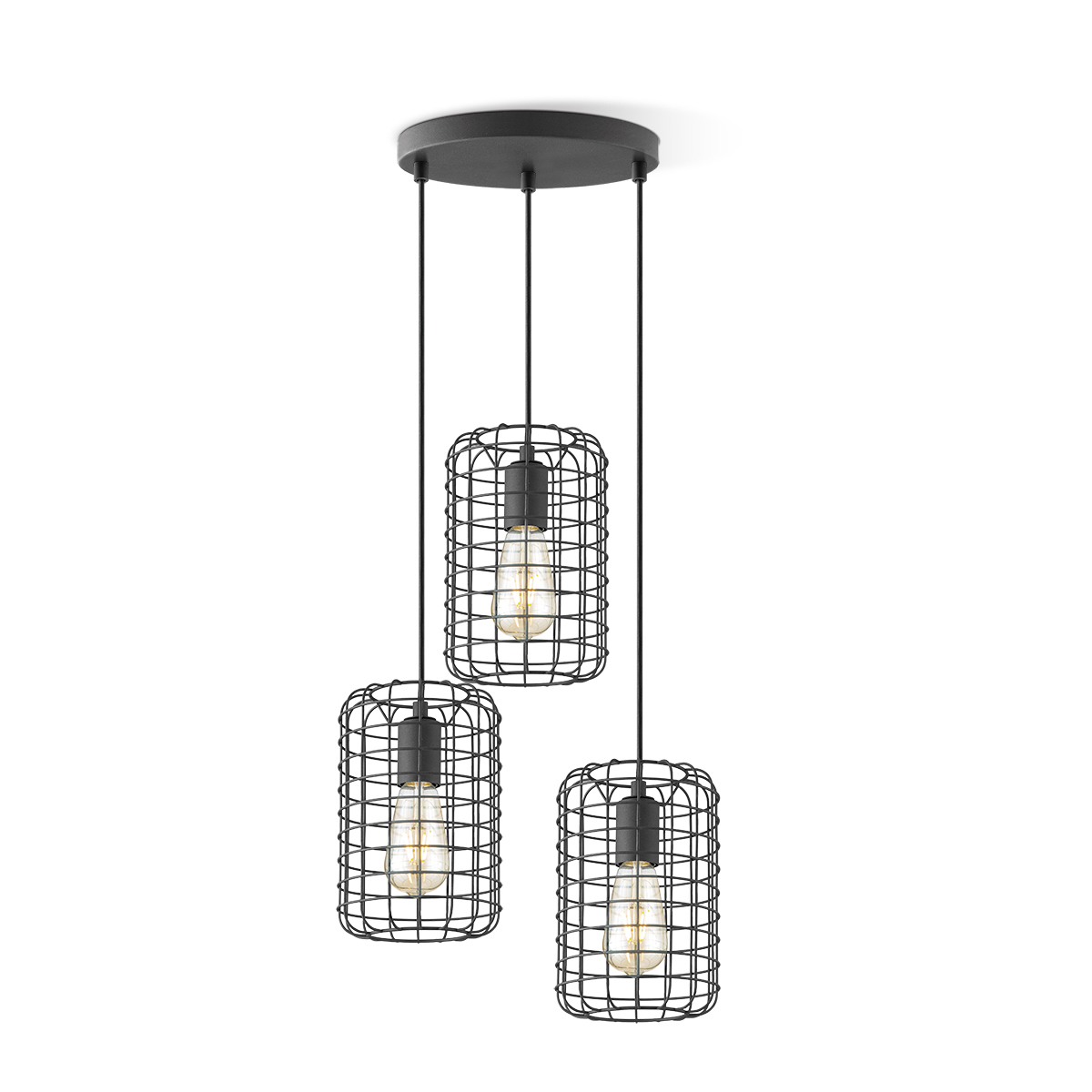 Tangla lighting - TLP4012-03SB - LED Pendant lamp 3 Lights - metal - sand black - wire frame interlacing - E27