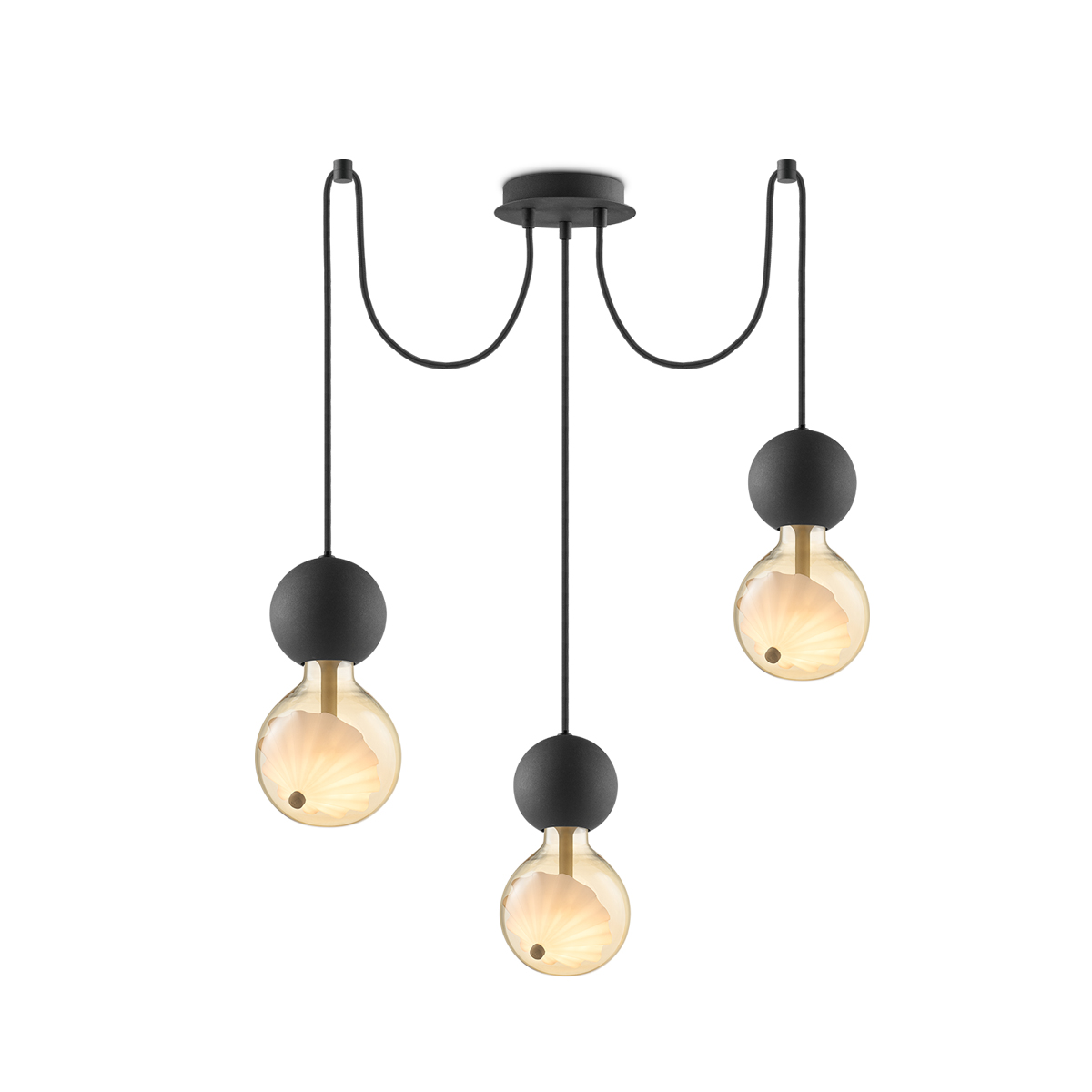 Tangla lighting - TLP7044-03SB - LED Pendant lamp 3 Lights move me globus - sand black - spider - E27