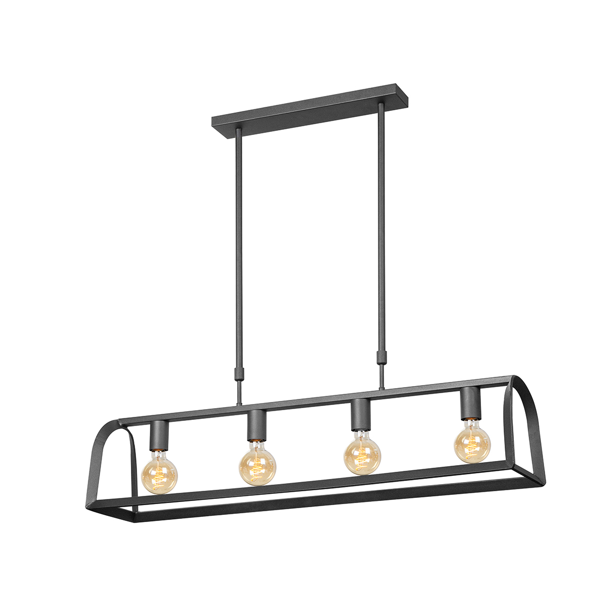 Tangla lighting - TLP7069-04SB - LED Pendant lamp 4 Lights - metal - sand black - pole curve flat - E27