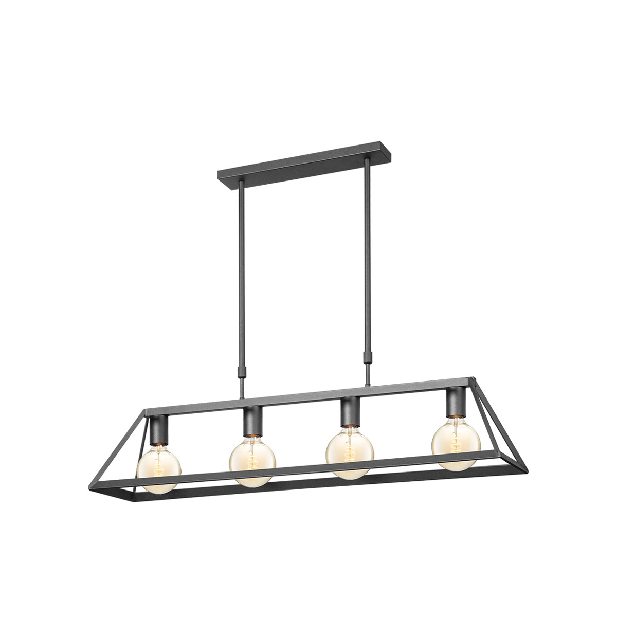 Tangla lighting - TLP7070-04SB - LED Pendant lamp 4 Lights - metal - sand black - pole pyramids - E27