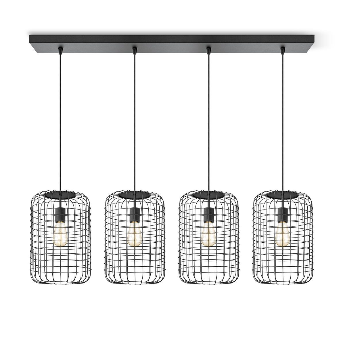 Tangla lighting - TLP4014-04SB - LED Pendant lamp 4 Lights - metal - sand black - wire frame - E27