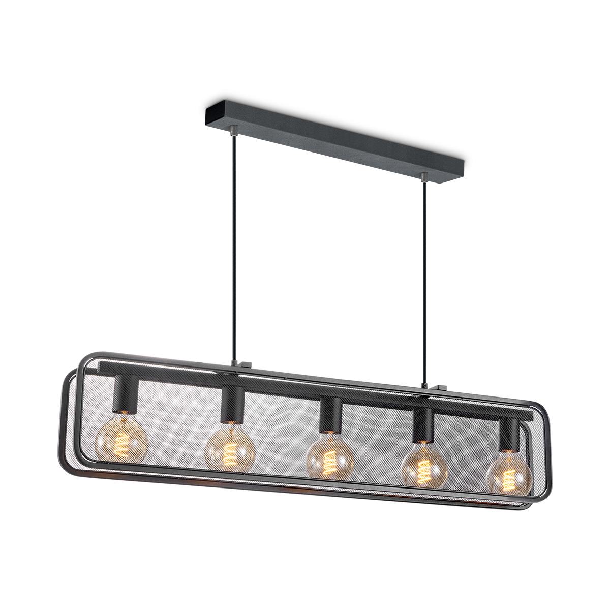 Tangla lighting - TLP7051-05SB - LED Pendant lamp 5 Lights - metal - sand black - double mesh - E27