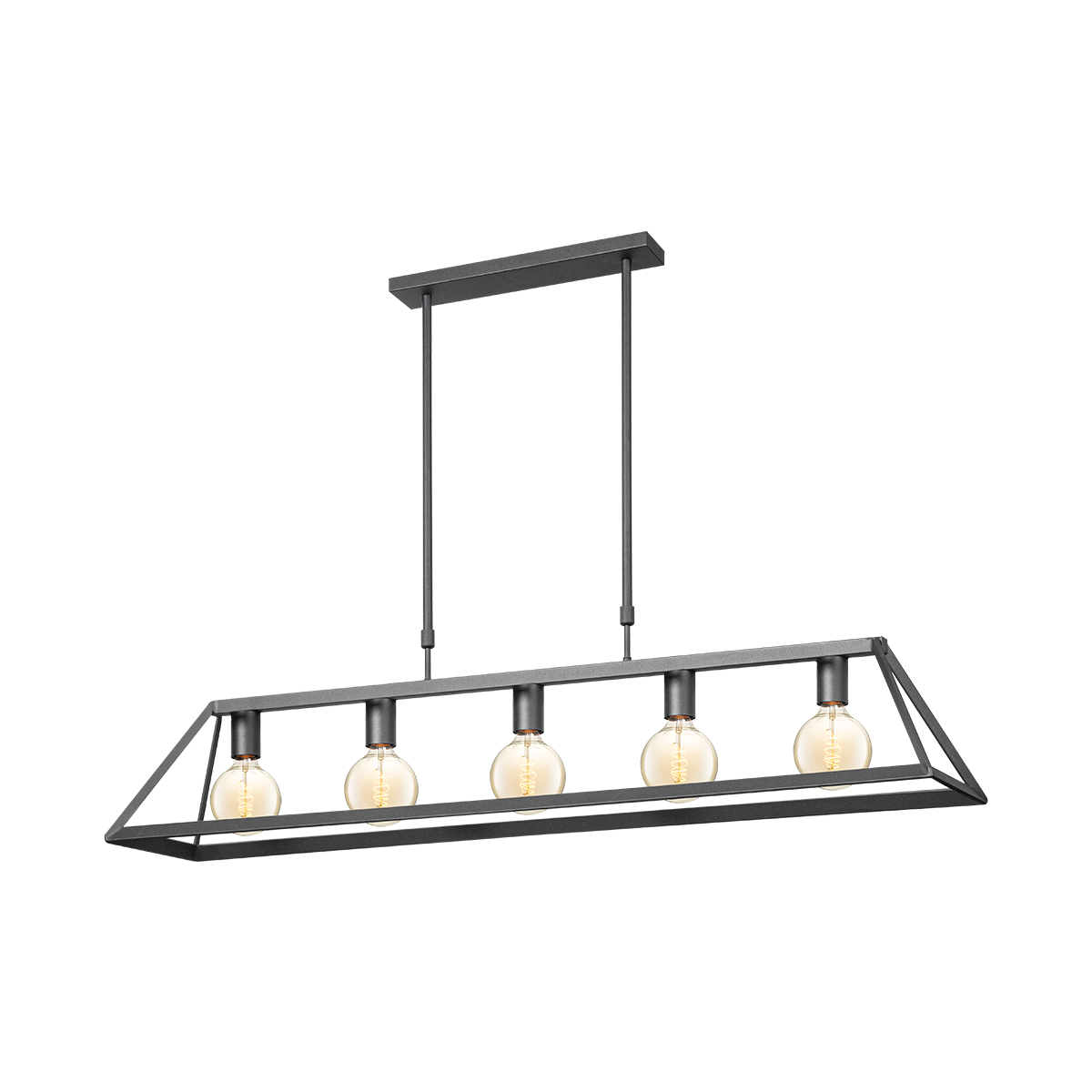 Tangla lighting - TLP7070-05SB - LED Pendant lamp 5 Lights - metal - sand black - pole pyramids - E27