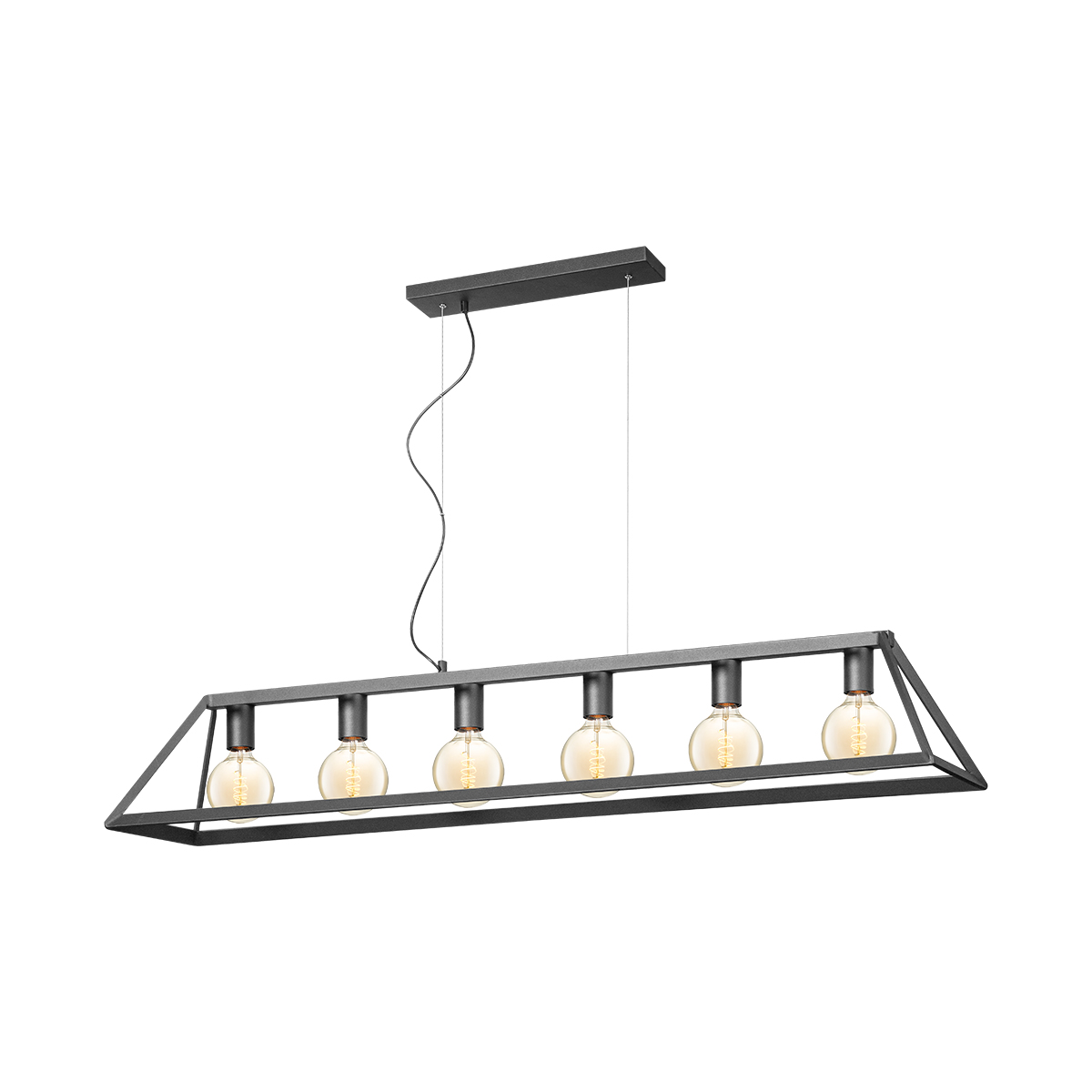 Tangla lighting - TLP7070-06WSB - LED Pendant lamp 6 Lights - metal - sand black - cable pyramids - E27