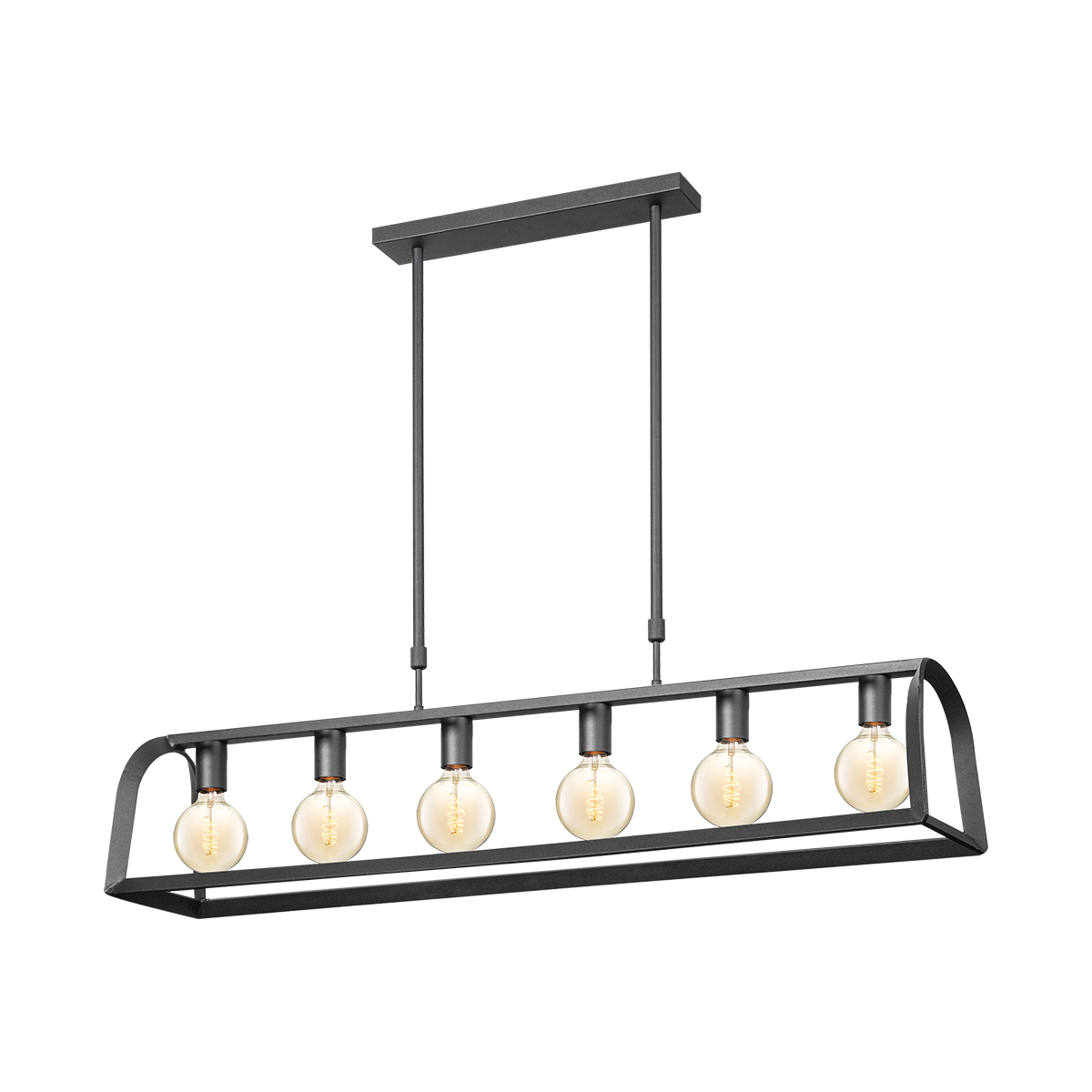 Tangla lighting - TLP7069-06SB - LED Pendant lamp 6 Lights - metal - sand black - pole curve flat - E27