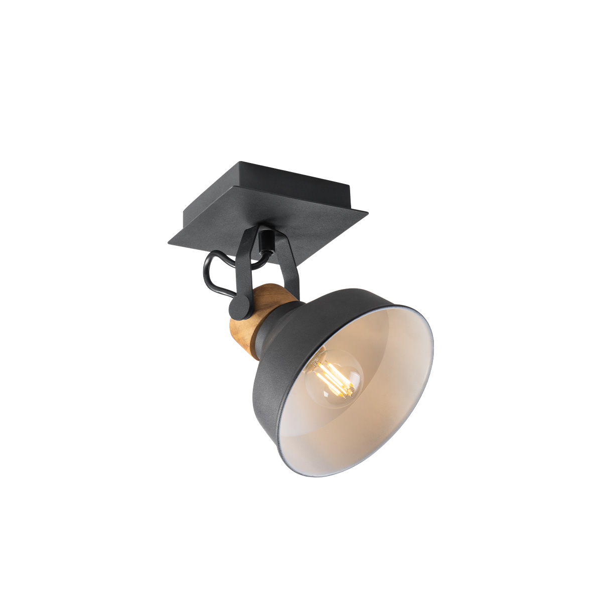 Tangla lighting - TLS7413-01BN - Spotlight 1 Light - FSC wood- sand black + natural - classical - E14