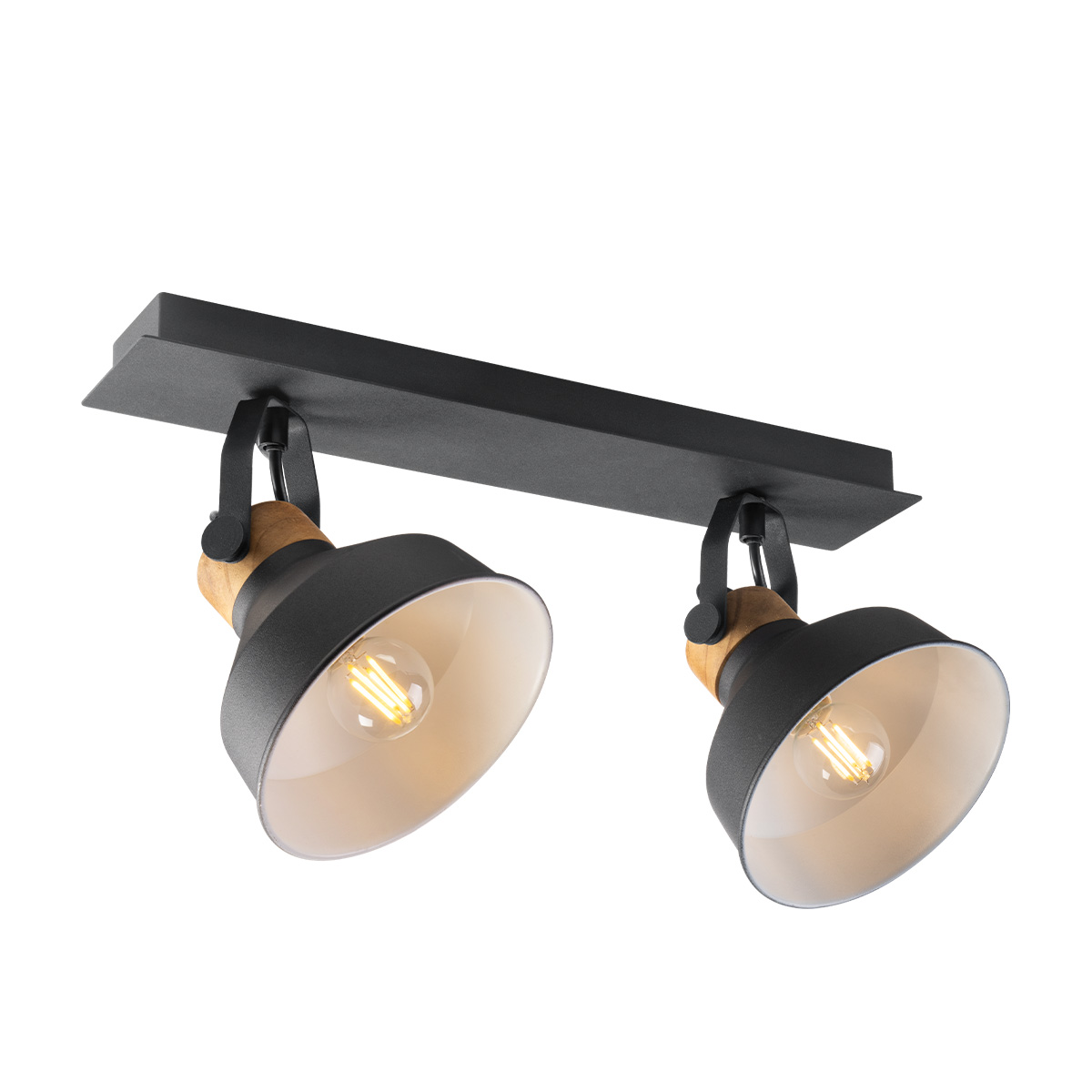 Tangla lighting - TLS7413-02BN - Spotlight 2 Lights - FSC wood- sand black + natural - classical - E14