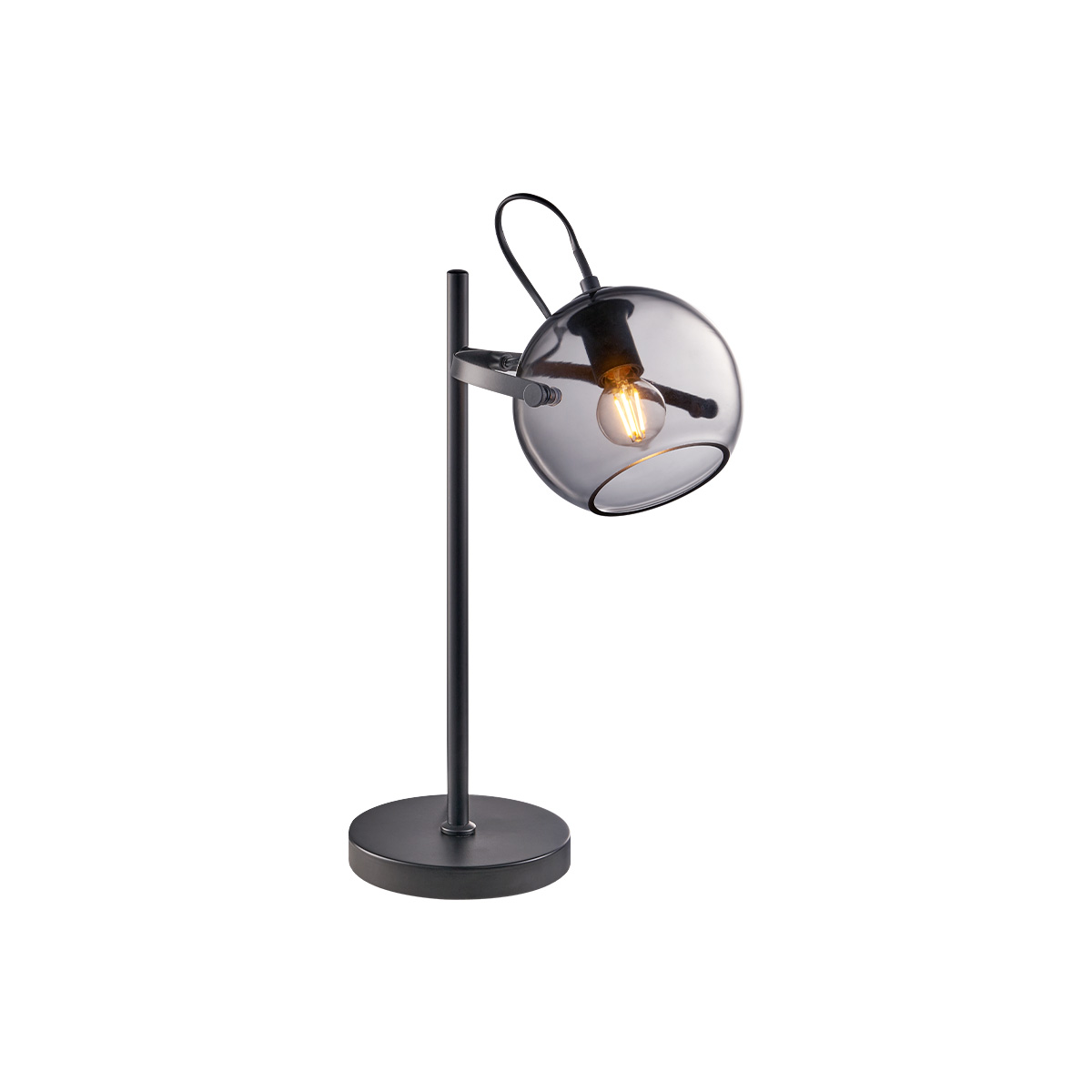 Tangla lighting - TLT7408-01SB - Table lamp 1 Light - metal + glass - sand black + smoke - night - E14